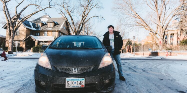 Stancil with his Honda Fit.