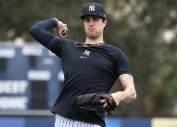 Cam Schlittler, throwing during a spring training workout earlier this month, had a successful bullpen session on Tuesday after being held a couple of days for a back issue the youngster called "insignificant."