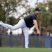 Gerrit Cole pitching during spring training at Steinbrenner Field.