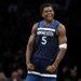 Minnesota Timberwolves guard Anthony Edwards (5) celebrates.