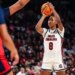 South Carolina Gamecocks forward Joyce Edwards (8) shoots against the Mississippi Rebels.
