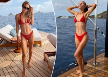 Caroline Wozniacki sizzles in red bikini aboard a yacht in new photos