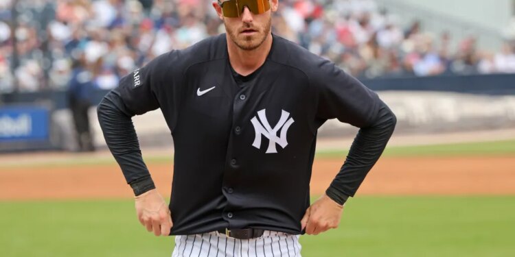 Cody Bellinger during the Yankees' spring training game against the Braves on Feb. 26, 2026.