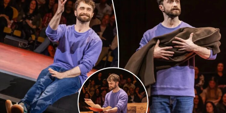 Daniel Radcliffe schmoozes with the audience in sweet one-man show