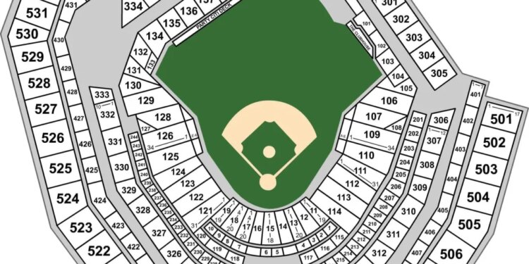 A map of Flushing, NY's Citi Field.