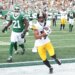 Pittsburgh Steelers wide receiver Calvin Austin III (19) completes a reception for a touchdown after a fumble recovery during the third quarter when the New York Jets played the Pittsburgh Steelers Sunday, September 7, 2025 at MetLife Stadium in East Rutherford, NJ.
