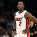 Miami Heat guard Terry Rozier (2) looks on during the second half of an NBA basketball game against the Washington Wizards, March 31, 2024, in Washington.