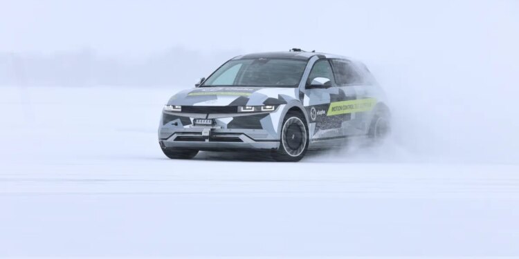 In-hub motors make this humble Hyundai a monster on ice