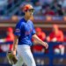 New York Mets Pitcher Jonah Tong (21) is pulled in the third inning against the St. Louis Cardinals during Spring Training at Clover Field, Wednesday, Feb. 25, 2026, in Port St. Lucie