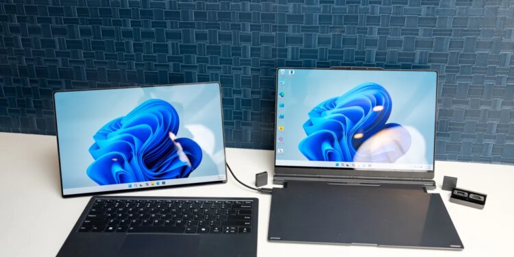 Lenovo made a Franken-laptop with modular ports and a second screen