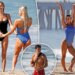 Livvy Dunne, Brooks Nader practice sexy 'Baywatch' run on Venice Beach