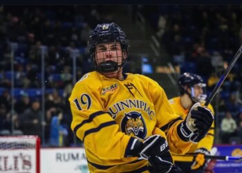 Long Island born freshman Ethan Wyttenbach is a finalist for college hockey's top honor, the Hobey Baker award.