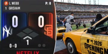 MLB fans criticze Netflix's scorebug in Yankees-Giants Opening Night