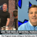A split-screen of Pat McAfee and Michael Lombardi during the Pat McAfee Show.