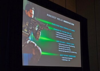 A slide showing details about Xbox’s Project Helix console.