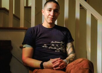 Arielle Duhaime-Ross at their home.