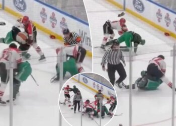 NYPD, FDNY hockey players brawl during rivalry game at UBS Arena