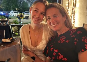 Belle Burden with her daughter.