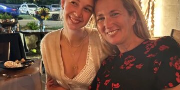 Belle Burden with her daughter.