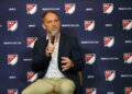 Philadelphia Union sporting director Ernst Tanner speaking at a press conference.