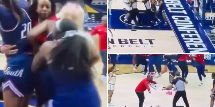 Referee knocked out in wild South Alabama-Coastal Carolina brawl