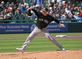 Ryan Yarbrough pitches for the Yankees against the Pirates in a spring training game on Feb. 23, 2026.