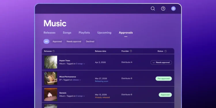Spotify is letting artists manually approve releases to combat AI fakes