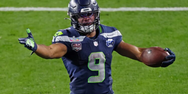 Seattle Seahawks running back Kenneth Walker III in action during Super Bowl LX.
