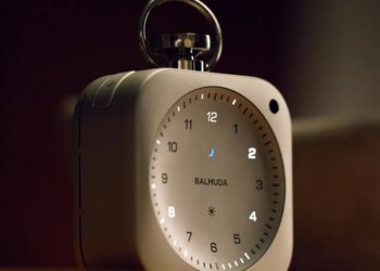 This sleek alarm clock uses lights and sounds to help you sleep, focus, and wake up