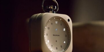 This sleek alarm clock uses lights and sounds to help you sleep, focus, and wake up