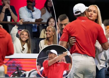 Tiger Woods, Vanessa Trump share embrace before golfer's TGL return