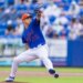 New York Mets pitcher Tobias Myers (32) throws in the first inning against the Washington Nationals during Spring Training Clover Field, Saturday, Feb. 28, 2026.
