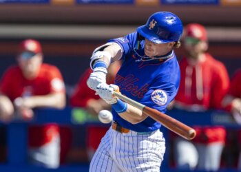 Highly touted prospect Carson Benging, ripping a single during a game in late February, belted his first homer of the spring in the Mets' 5-2  exhibition win over Israel on March 4, 2026 in Port St. Lucie.