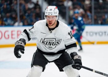 Los Angeles Kings forward Artemi Panarin (10) skates against the Vancouver Canucks.