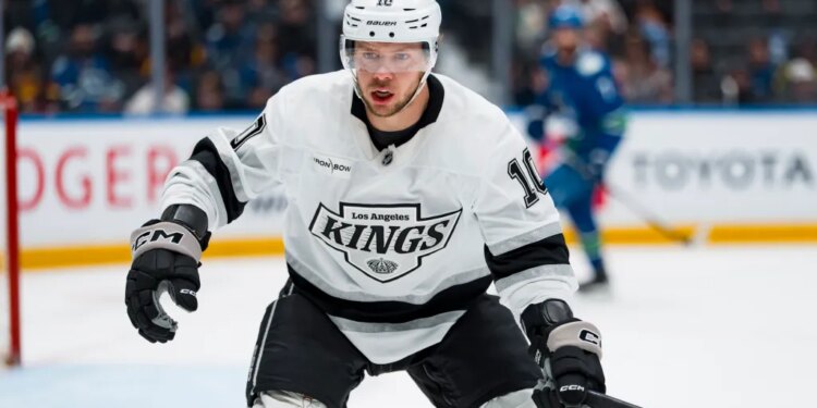 Los Angeles Kings forward Artemi Panarin (10) skates against the Vancouver Canucks.