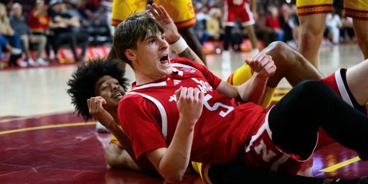 Nebraska's Braden Frager and USC's Chad Baker-Mazara