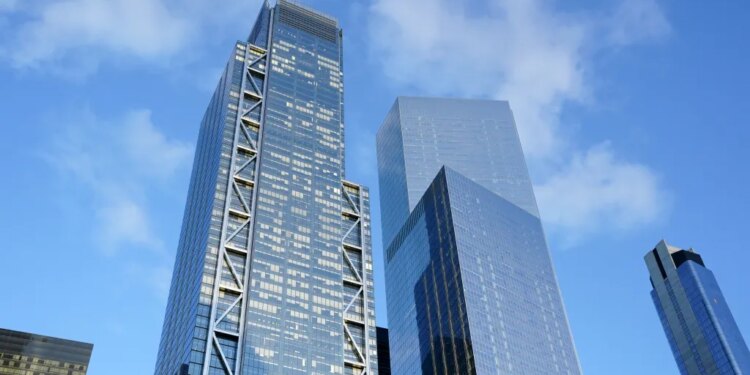 Three World Trade Center (left) and Four World Trade Center in New York, NY.