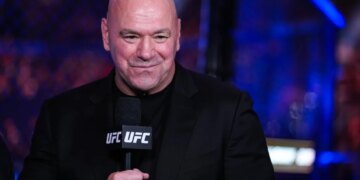 UFC CEO and President Dana White speaks during the UFC 326 event at T-Mobile Arena on March 07, 2026 in Las Vegas, Nevada.