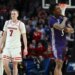 High Point forward Braden Hausen, right, and Wisconsin guard Andrew Rohde (7) react during the second half in the first round of the NCAA college basketball tournament Thursday, March 19, 2026, in Portland, Ore.