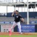 New York Yankees pitcher Gerrit Cole #45, throwing live batting practice during a workout at Steinbrenner Field in Tampa, Florida.