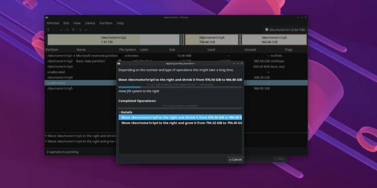 When I say “slide every volume on the drive to the right” I’m not kidding.