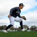 New York Yankees shortstop Anthony Volpe #11, fielding a ball during todays workout at Steinbrenner Field, the Yankees Spring Training home in Tampa, Florida.
