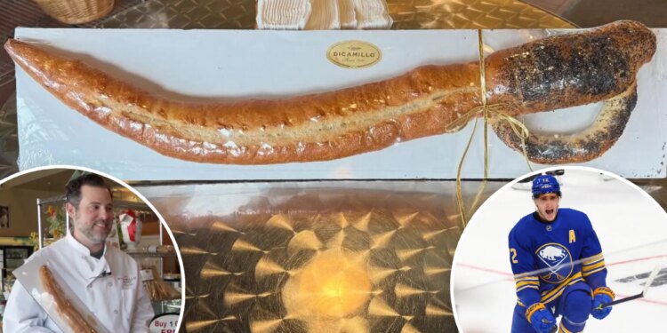 Bakery's Buffalo Sabres bread roasted over X-rated shape