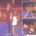 Boxer attacked by fans with chairs in chaotic scene after winning fight