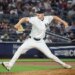 New York Yankees pitcher Brent Headrick (47) throws a pitch during the 8th inning when the New York Yankees played the Los Angeles Angels Wednesday, April 15, 2026 at Yankee Stadium.