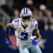 Dallas Cowboys wide receiver George Pickens (3) runs a route during an NFL football game between the Dallas Cowboys and the Minnesota Vikings, Dec. 14, 2025, in Arlington, Texas.