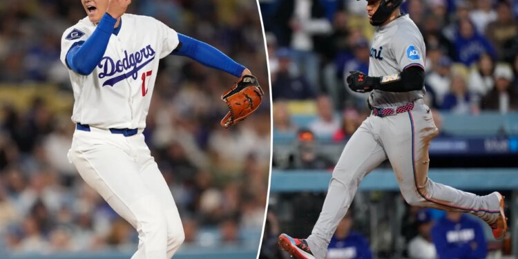 Dodgers lose to Marlins as Shohei Ohtani only pitches