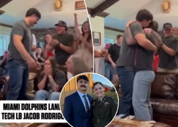 Dolphins pick shares hug with Army Black Hawk pilot wife in emotional draft moment