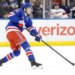 New York Rangers defenseman Drew Fortescue is seen on the ice against the Florida Panthers in the first period at Madison Square Garden. New York, USA, Sunday, March 29, 2026.