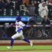New York Mets shortstop Francisco Lindor running on the baseball field.